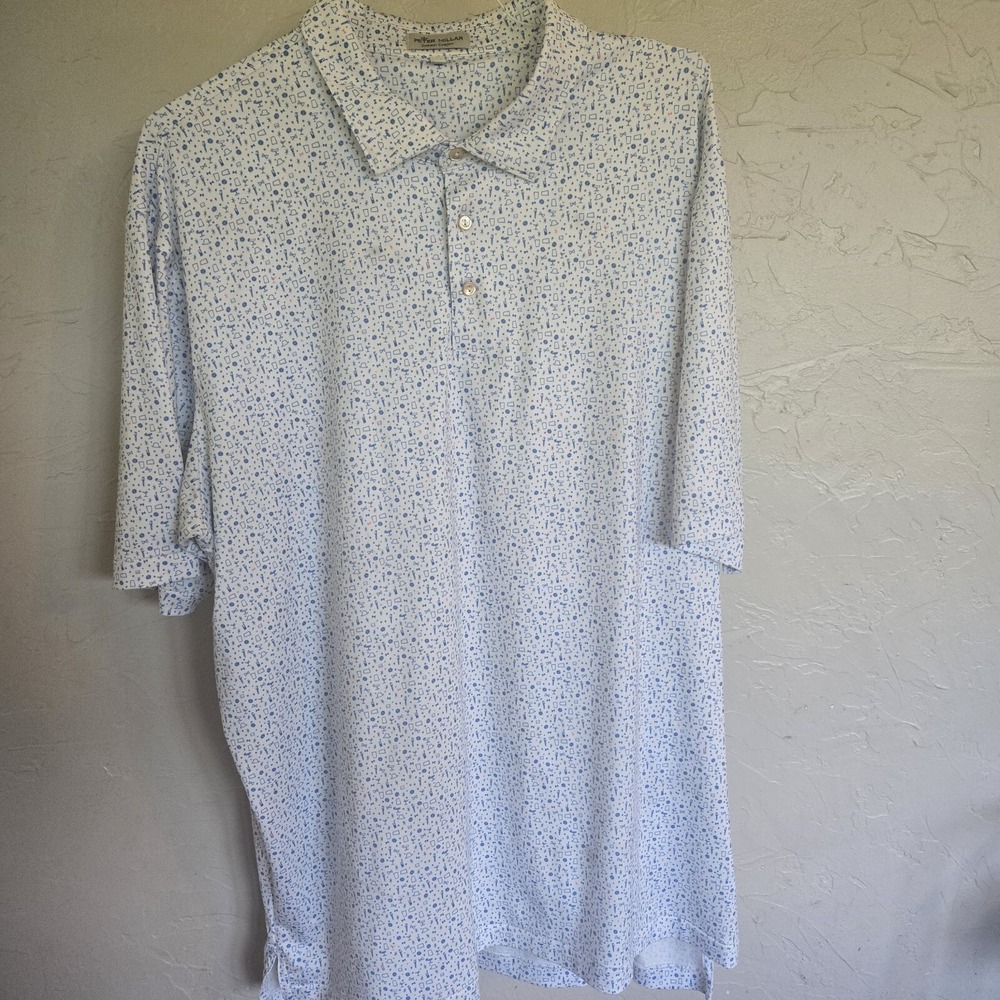 Peter Millar Mens 2 XXL Summer Comfort Polo Fri Drinks Cocktail Martini Golf